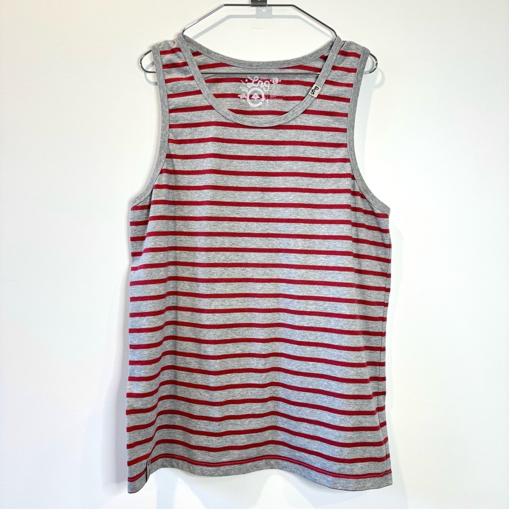 🛍️4 for 20$ / LRG Striped Tank Top / Grey & Red / L